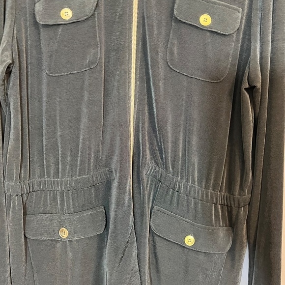 Chicos Liquid Knit Jacket XL Green Resort Military Neutral Minimalist Old Money - Picture 5 of 13